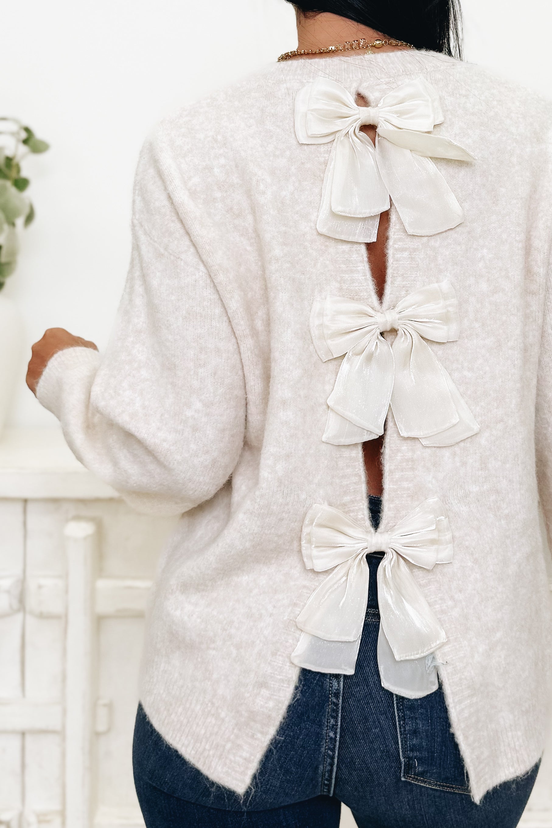 The Big Three Bows Sweater - 2 Colors!
