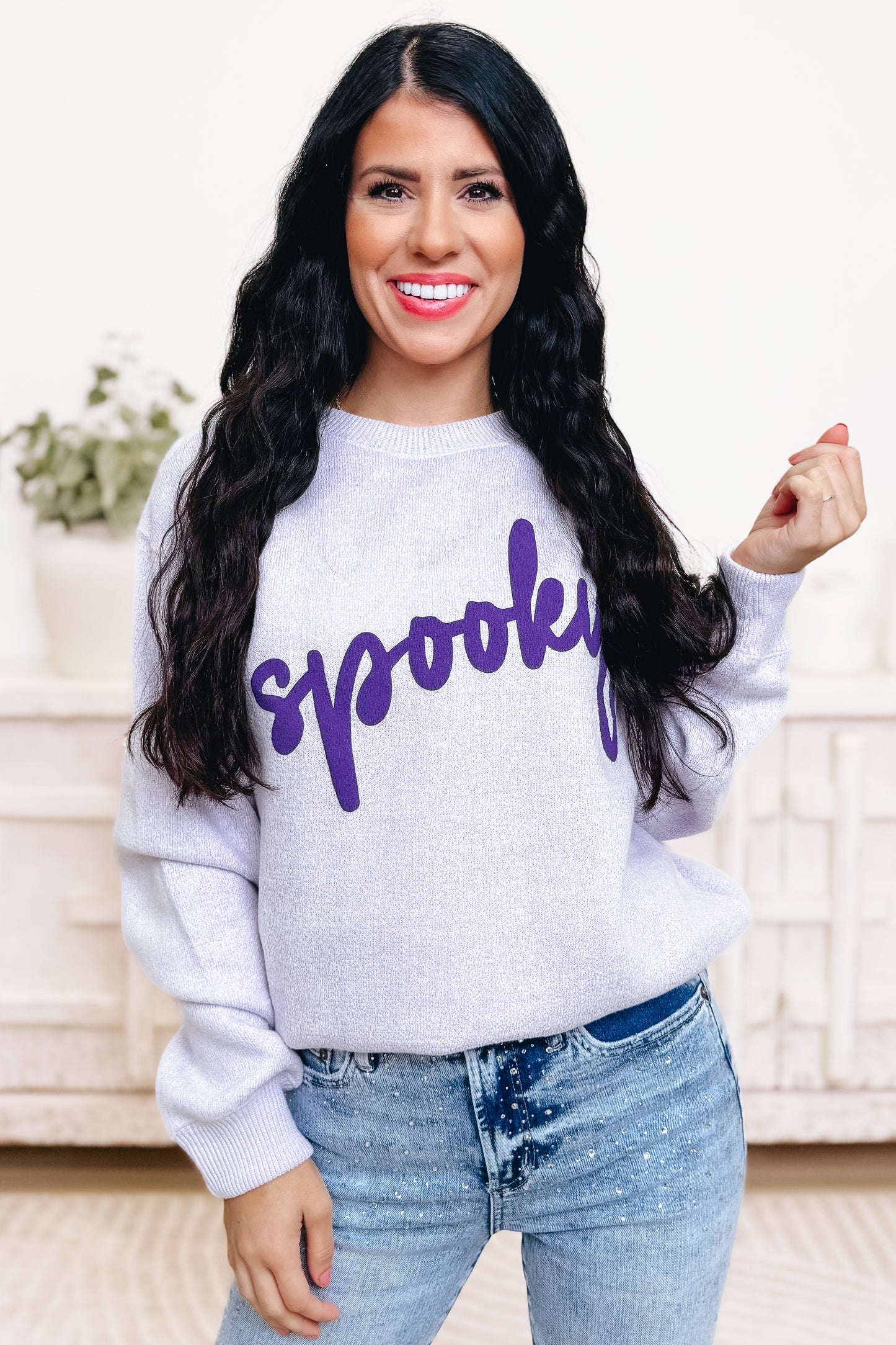 SPOOKY Knit Graphic Sweater