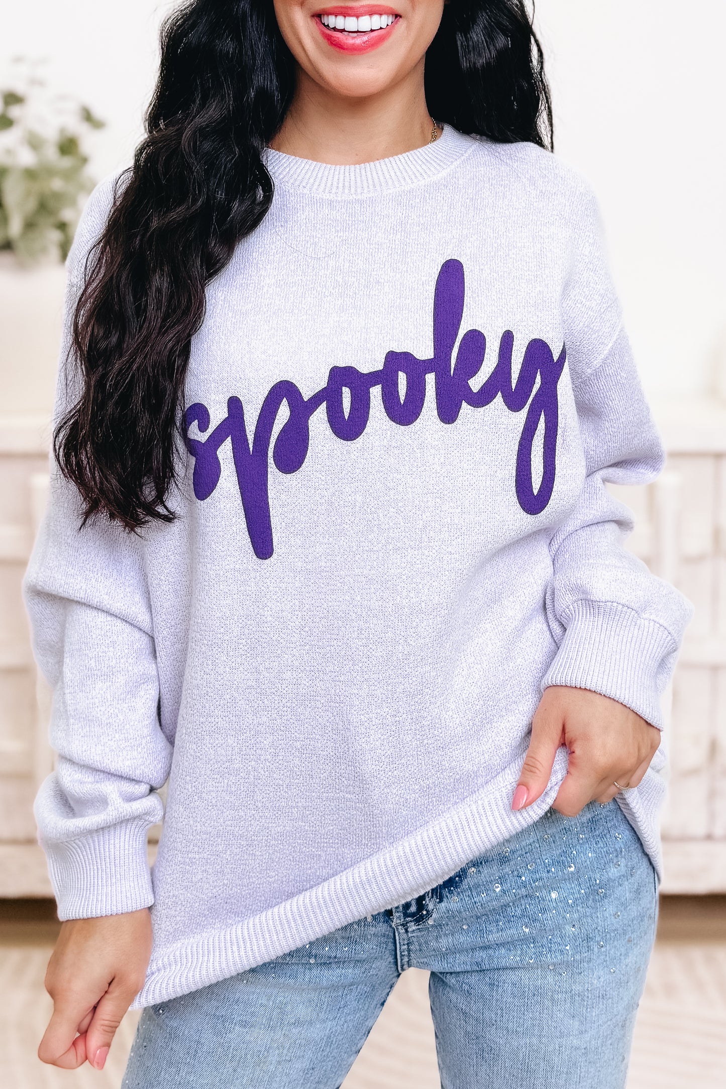 SPOOKY Knit Graphic Sweater
