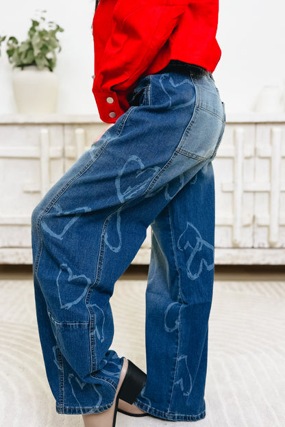 Playful Heart Jeans - Denim