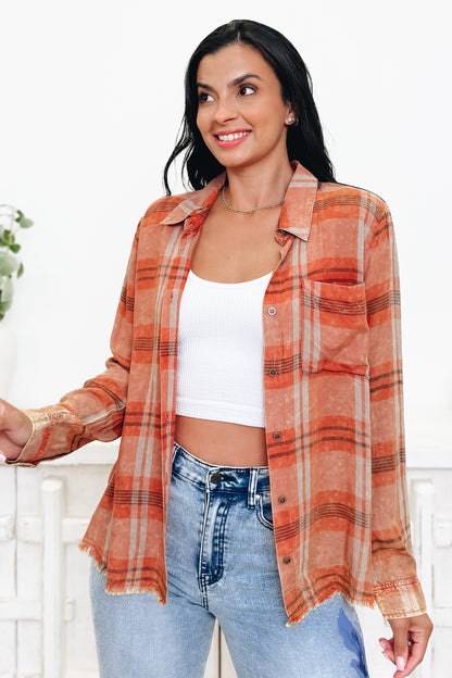 The Rustic Retreat Button Down Top - 2 Colors!