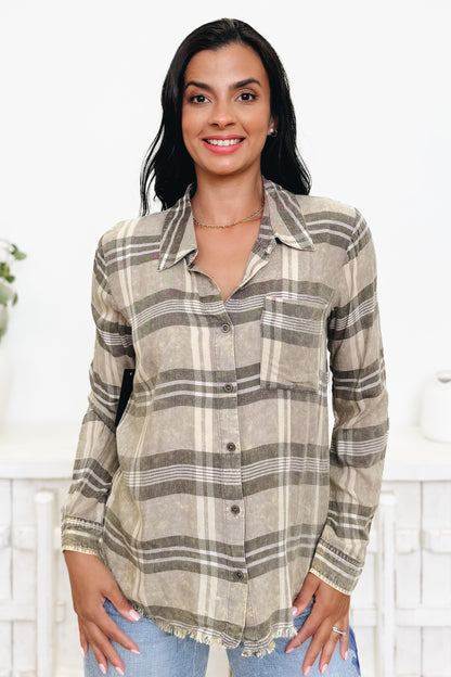 The Rustic Retreat Button Down Top - 2 Colors!