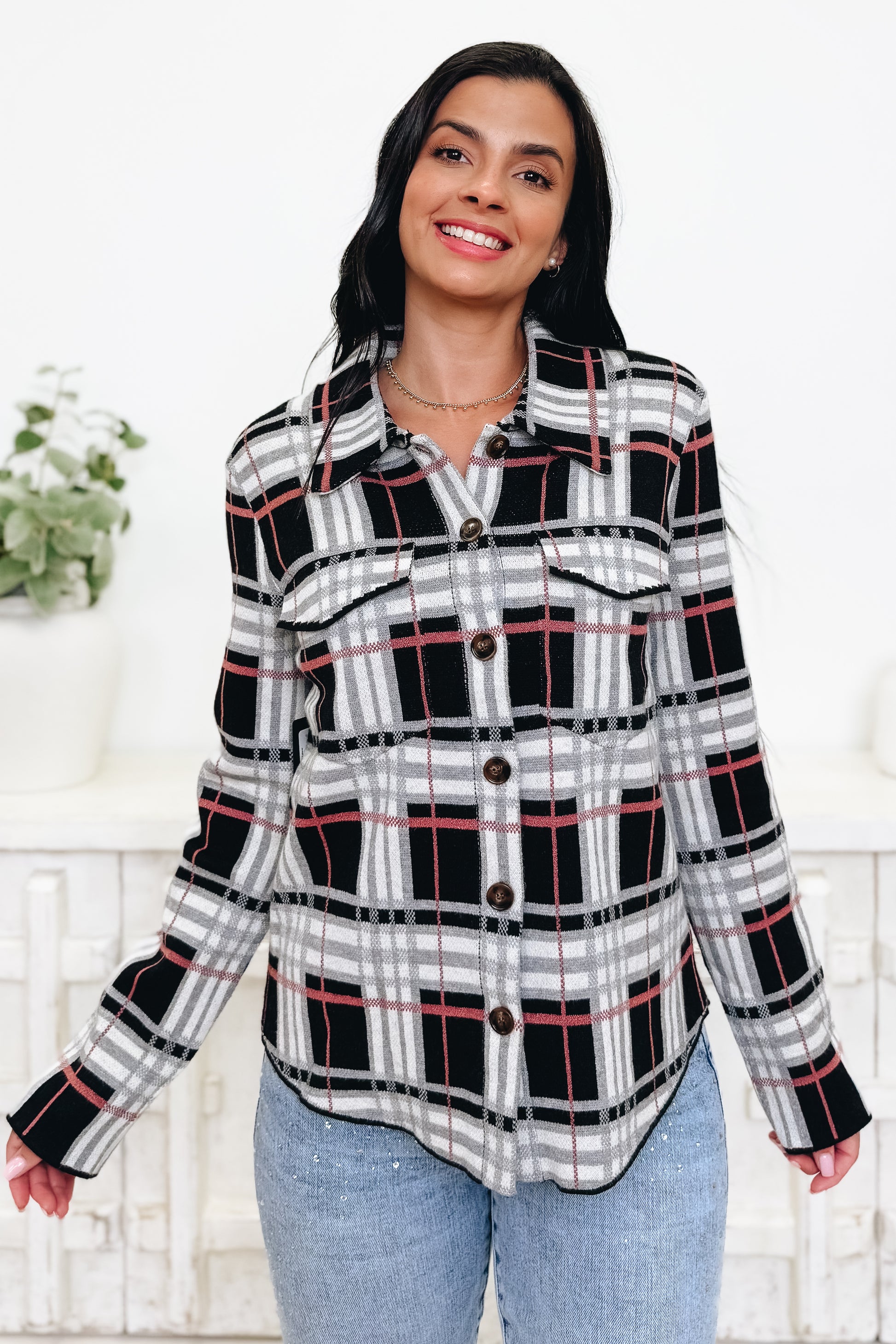The Statement Check Sweater Jacket - 3 Colors!
