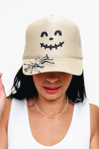 Jack O Lantern Trucker Hat - Khaki