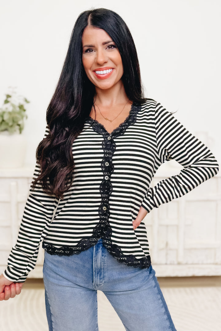 Little Miss Lace Trim Cardigan