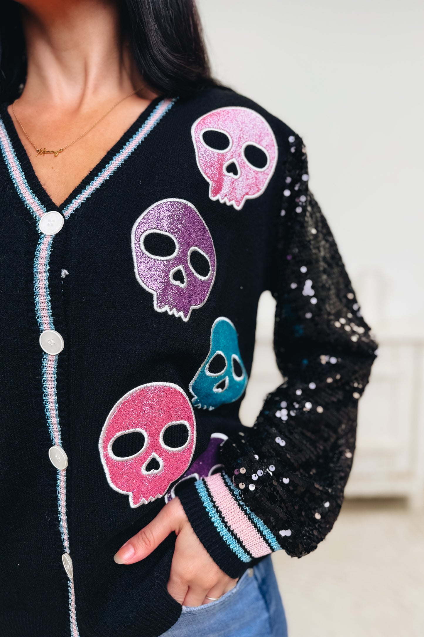 Bone To The Bone Skull Cardigan