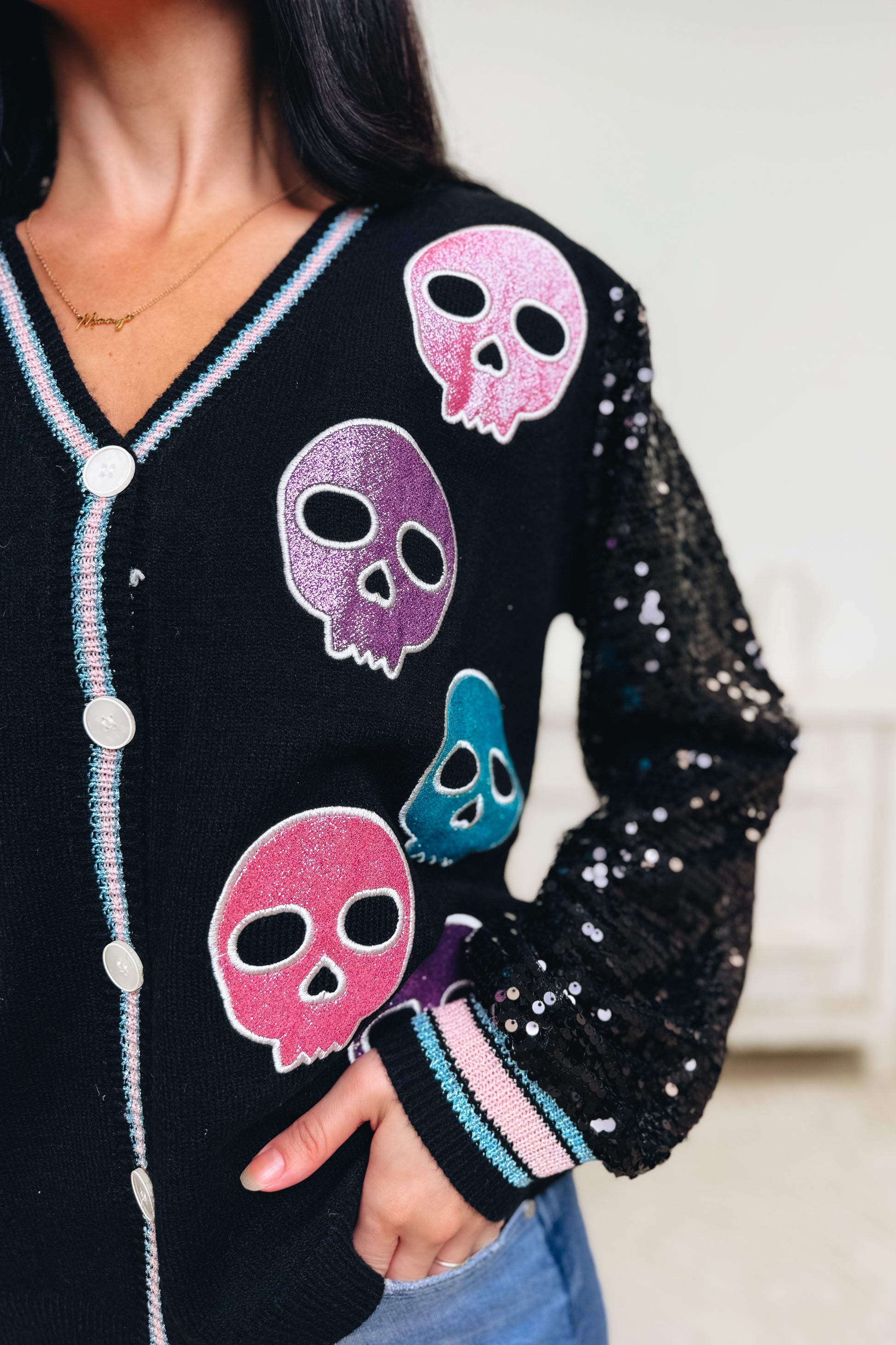 Bone To The Bone Skull Cardigan
