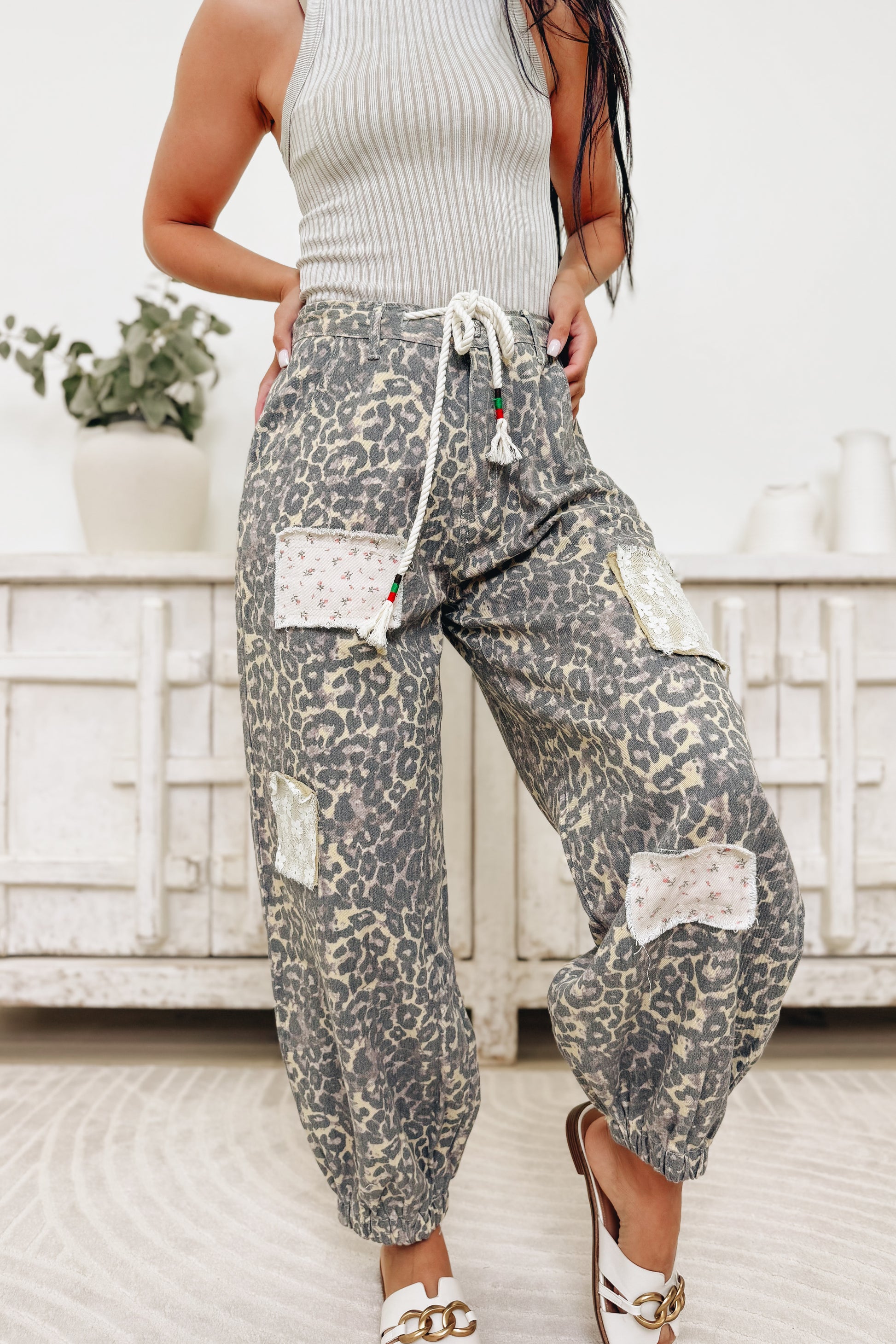 Take The Leap Leopard Pants - Tan Leopard