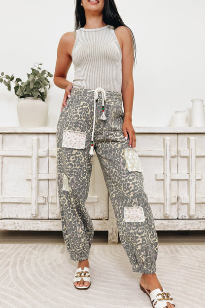 Take The Leap Leopard Pants - Tan Leopard