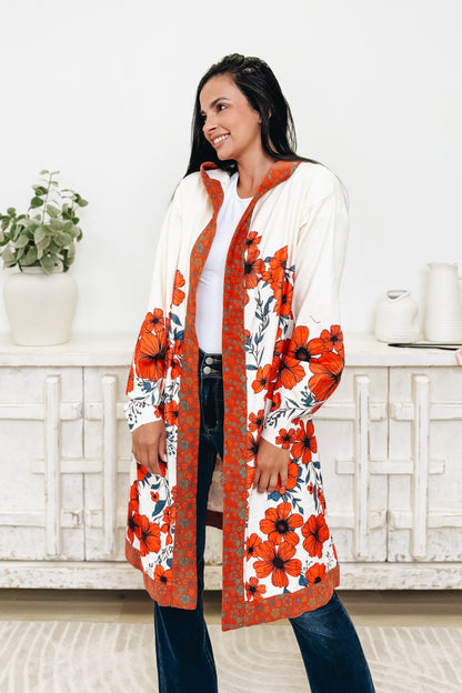 Floral Grace Hooded Cardigan