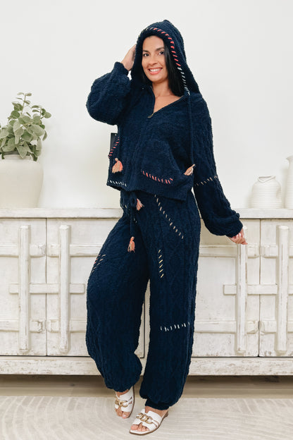 Wild Blue Yonder Crochet Pants - Indigo