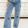 Make Your Mark Floral Pants - Light Blue
