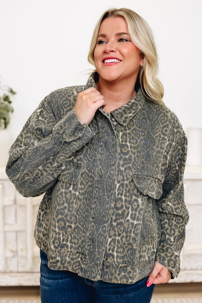 Mountain Top Views Leopard Jacket