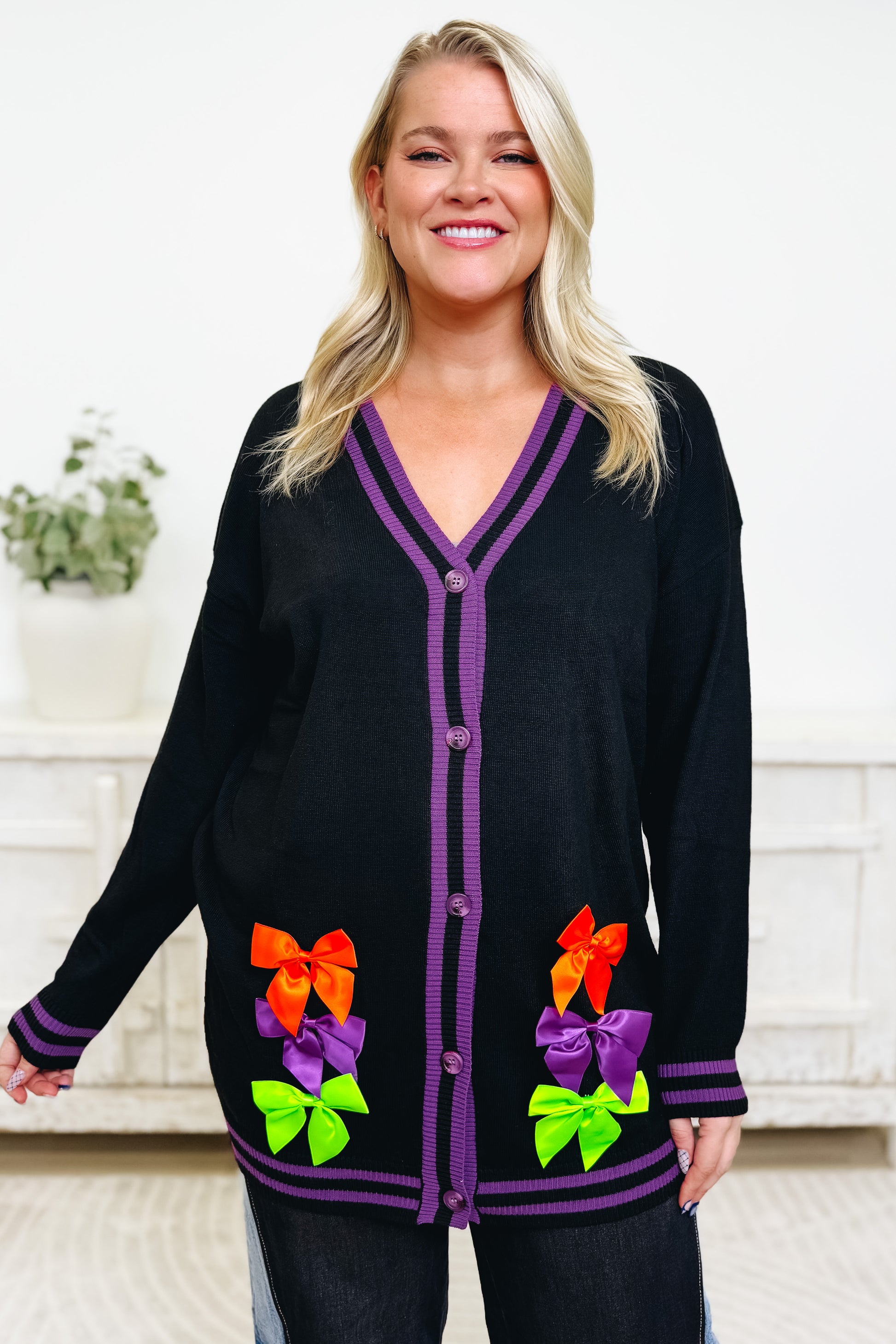 Sugar And Spooks Bow Cardigan