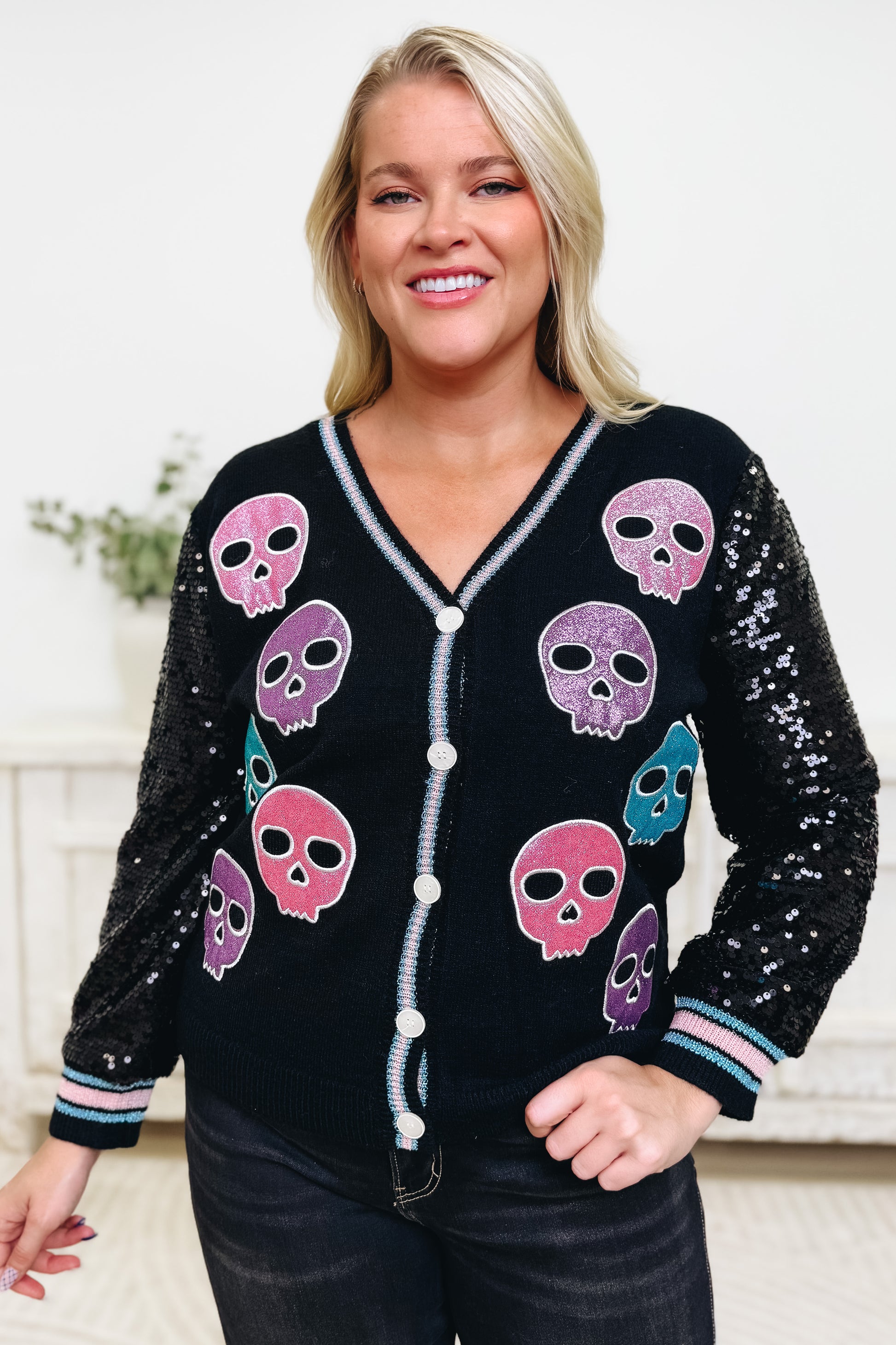 Bone To The Bone Skull Cardigan