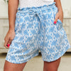 Stylin' Miss Daisy Floral Shorts - Sky Blue