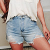The Wild Edge Distressed Denim Shorts - 2 Colors!