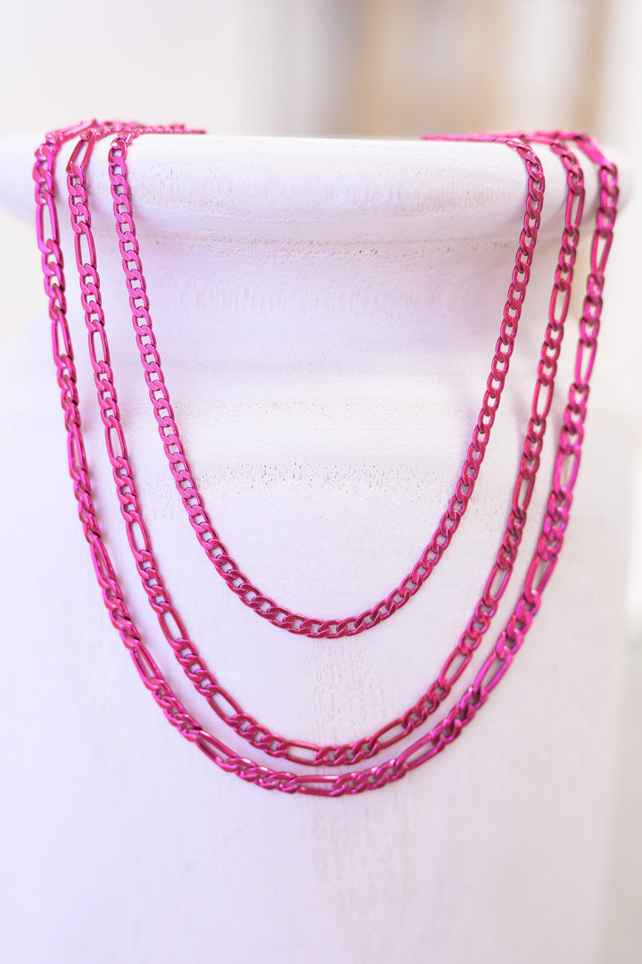 Let's Stay Together Necklace - Liquid Metallic Ruby Kiss