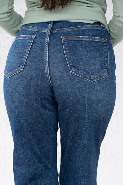 FanFest By Judy Blue - High Rise Button Fly Crop Wide Leg Jeans