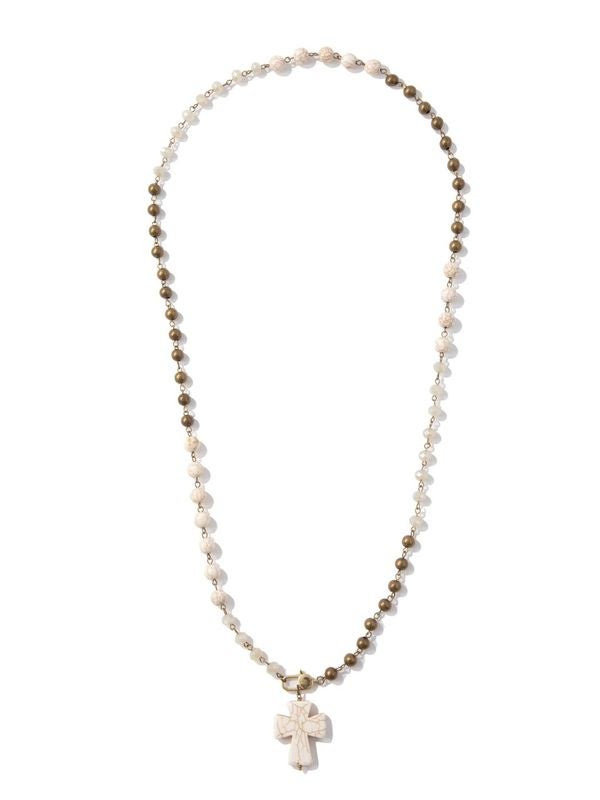 Eden Necklace - Cross White