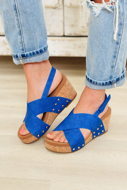 Vivian Wedge - Blue Denim
