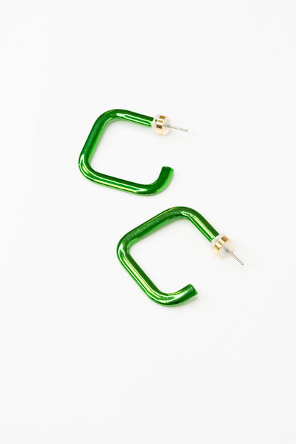 Purple Rain Earrings - Metallic Green