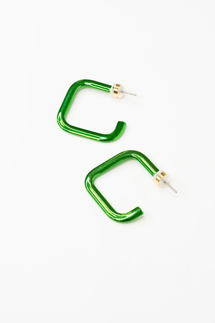 Purple Rain Earrings - Metallic Green