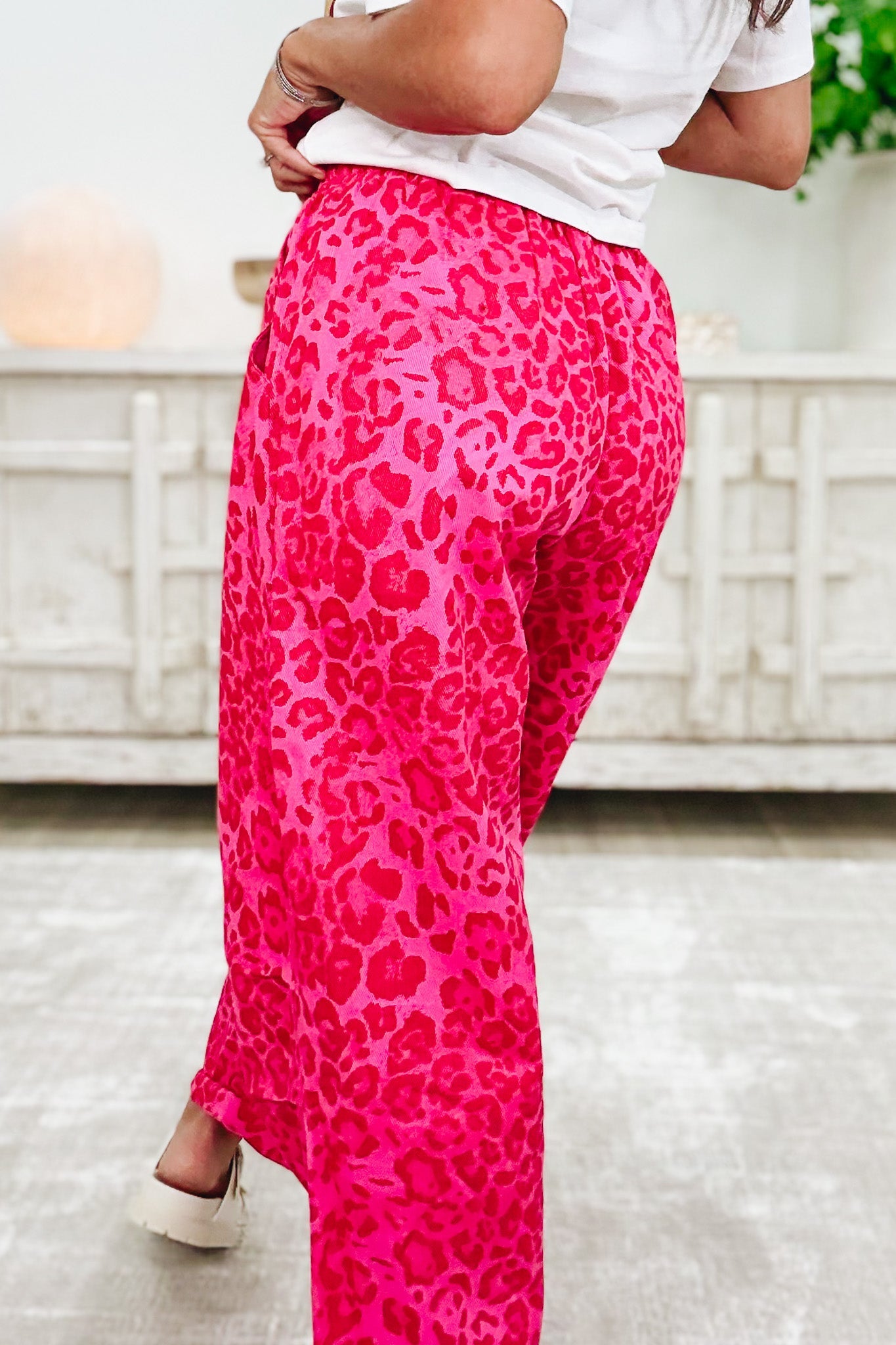 Take It In Stride Leopard Pants - Pink Leopard
