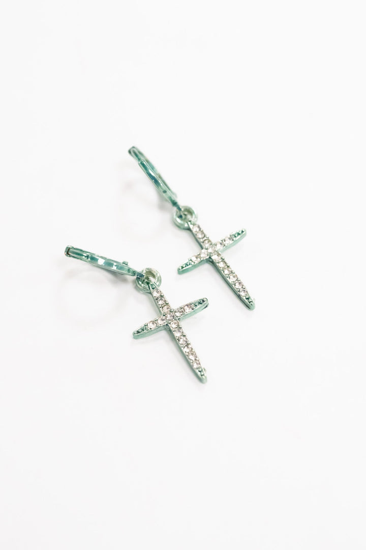 Cross Of Hope Earrings - Metallic Celestial