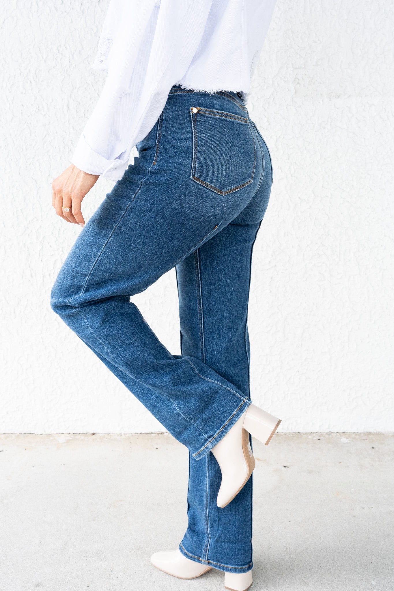 Judy Blue Sweet Cheeks High Rise Cuffed Straight Jeans