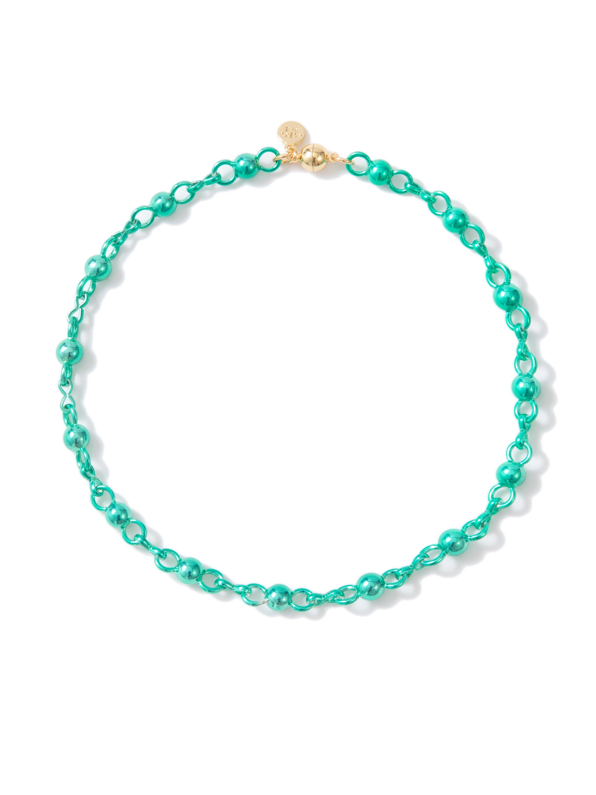 Rolling Stones Necklace - Metallic Aquamarine
