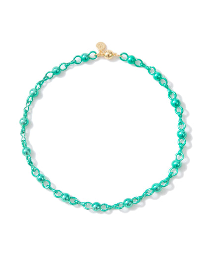 Rolling Stones Necklace - Metallic Aquamarine