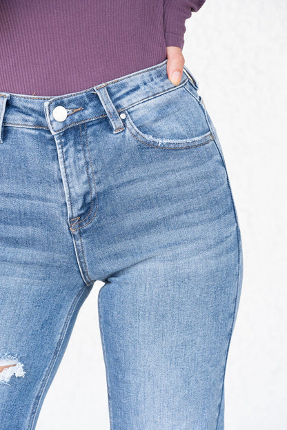 Impressed By Risen - High Rise Wide Leg Ripped Jeans