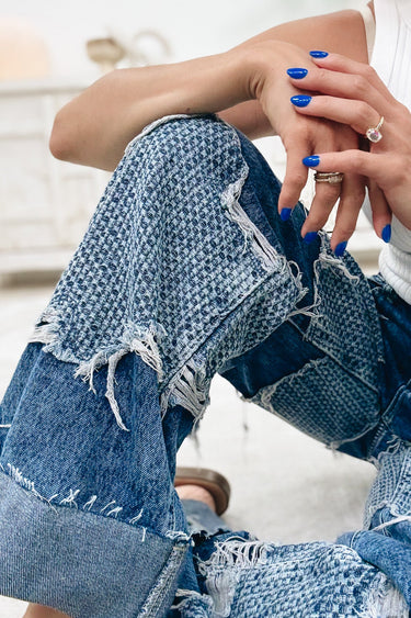 Wavy Baby Wide Leg Jeans - Denim