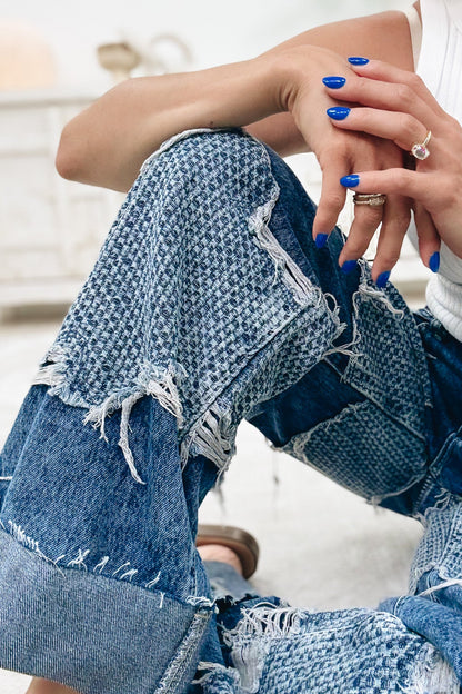 Wavy Baby Wide Leg Jeans - Denim