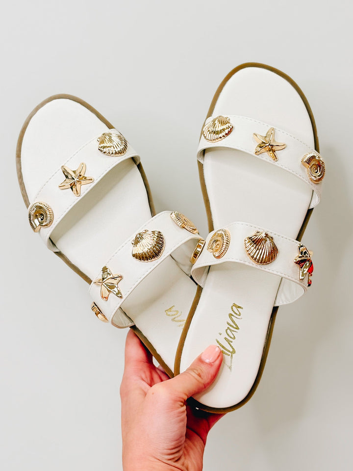 Bickley Dual Band Flat Sandals - Ivory