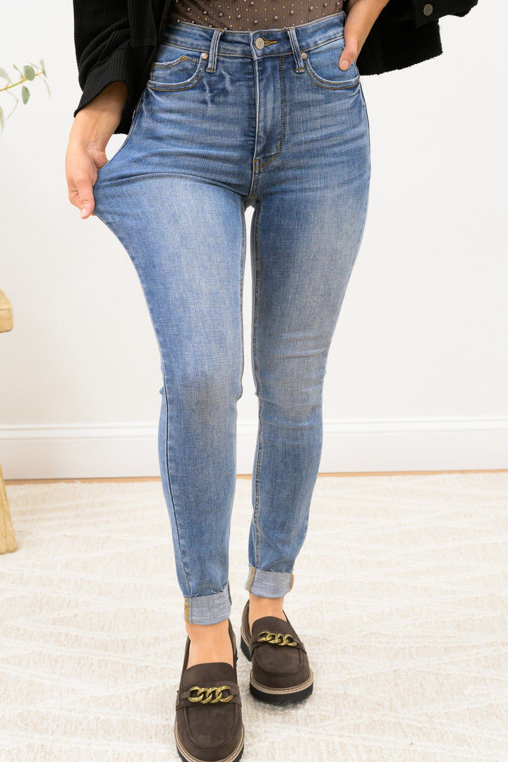 Moving On Up By Judy Blue - High Rise Tummy Control Vintage Skinny Jeans
