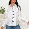 Five Star Bow Button Down Blouse