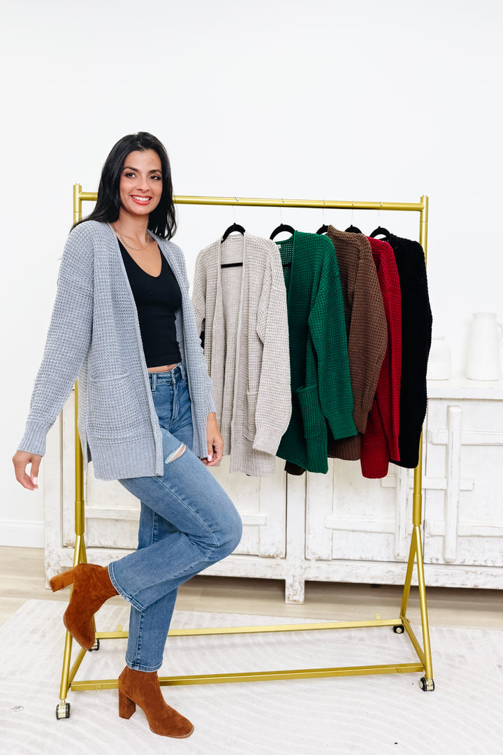 Easy Breezy Waffle Knit Sweater Cardigan - 6 Colors!