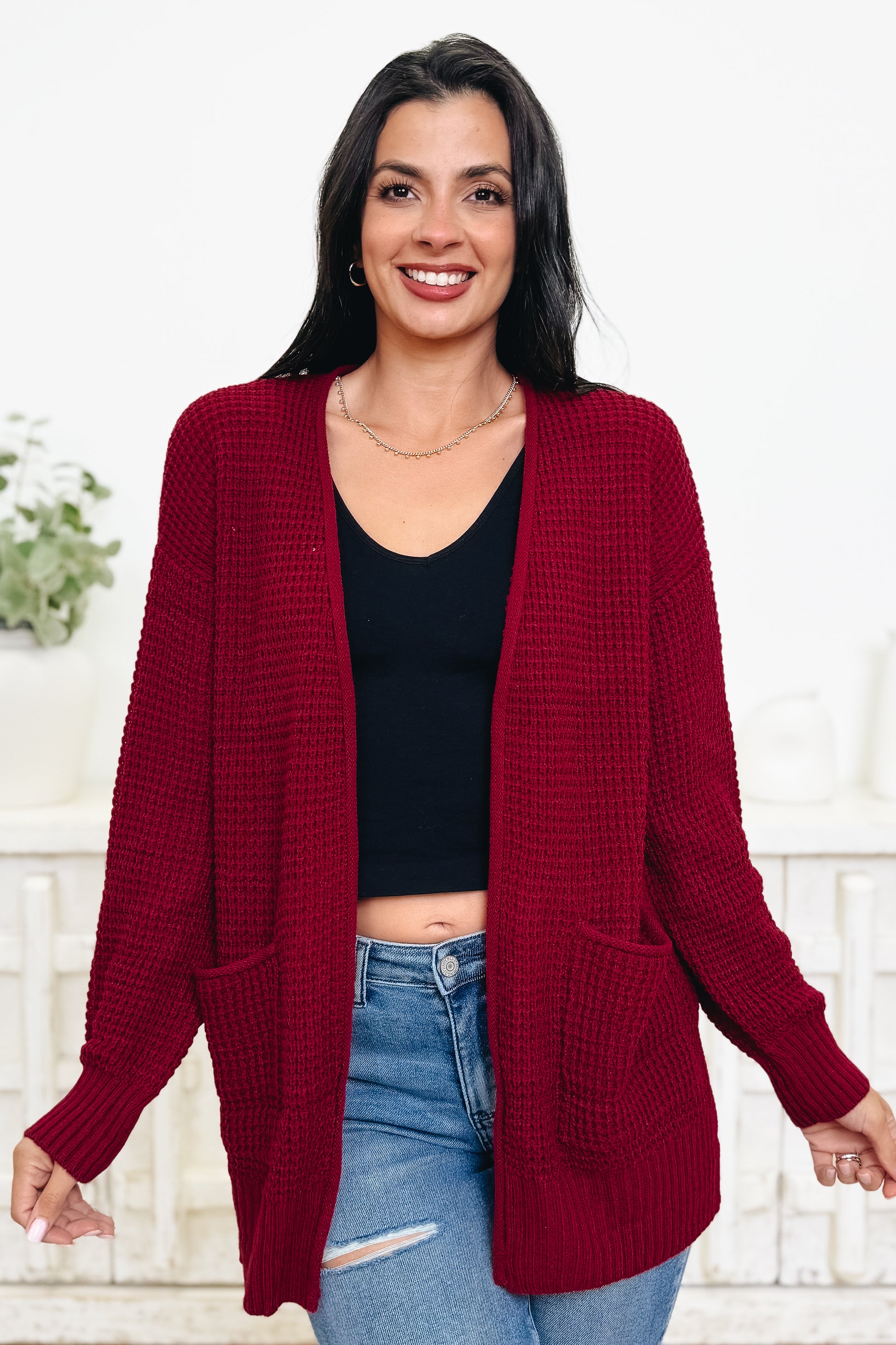 Easy Breezy Waffle Knit Sweater Cardigan - 6 Colors!