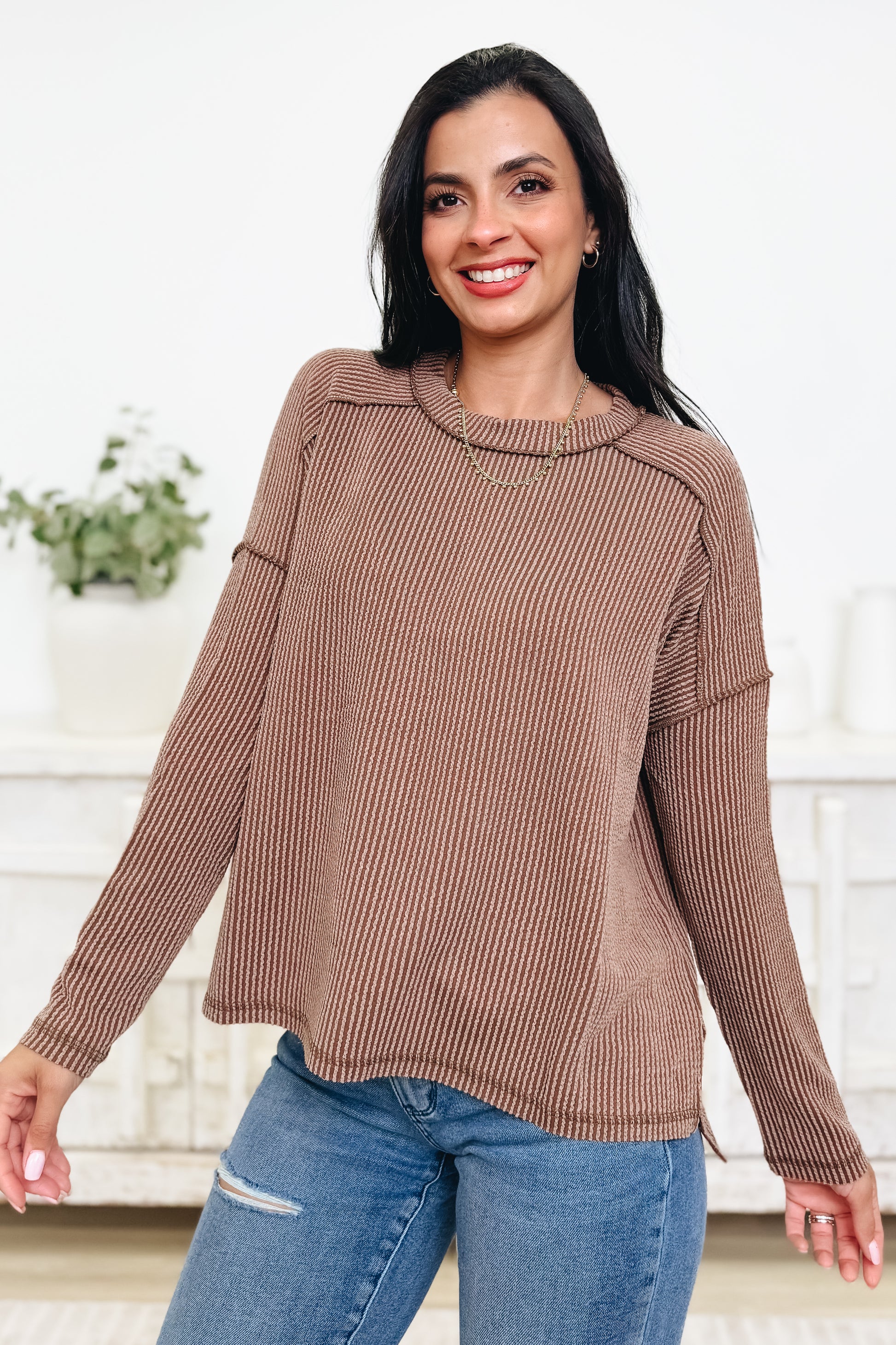 Coffee Run Ribbed Top - 10 Colors!