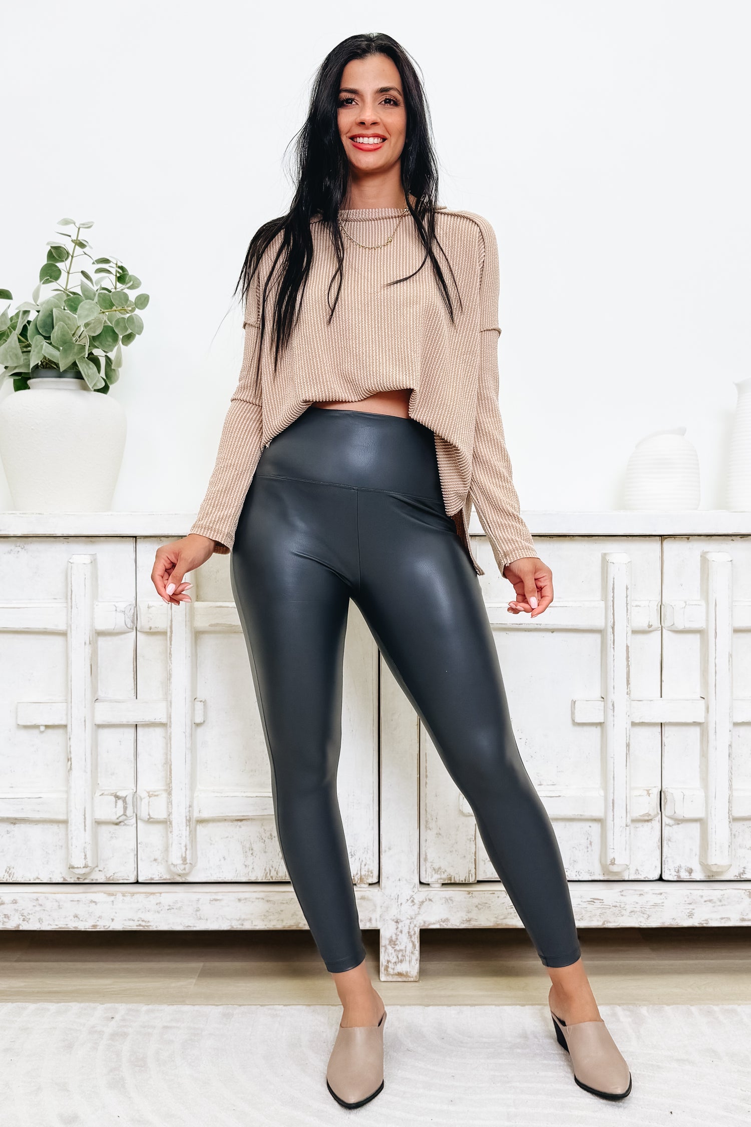 Hot Dang Faux Leather Leggings - 2 Colors!