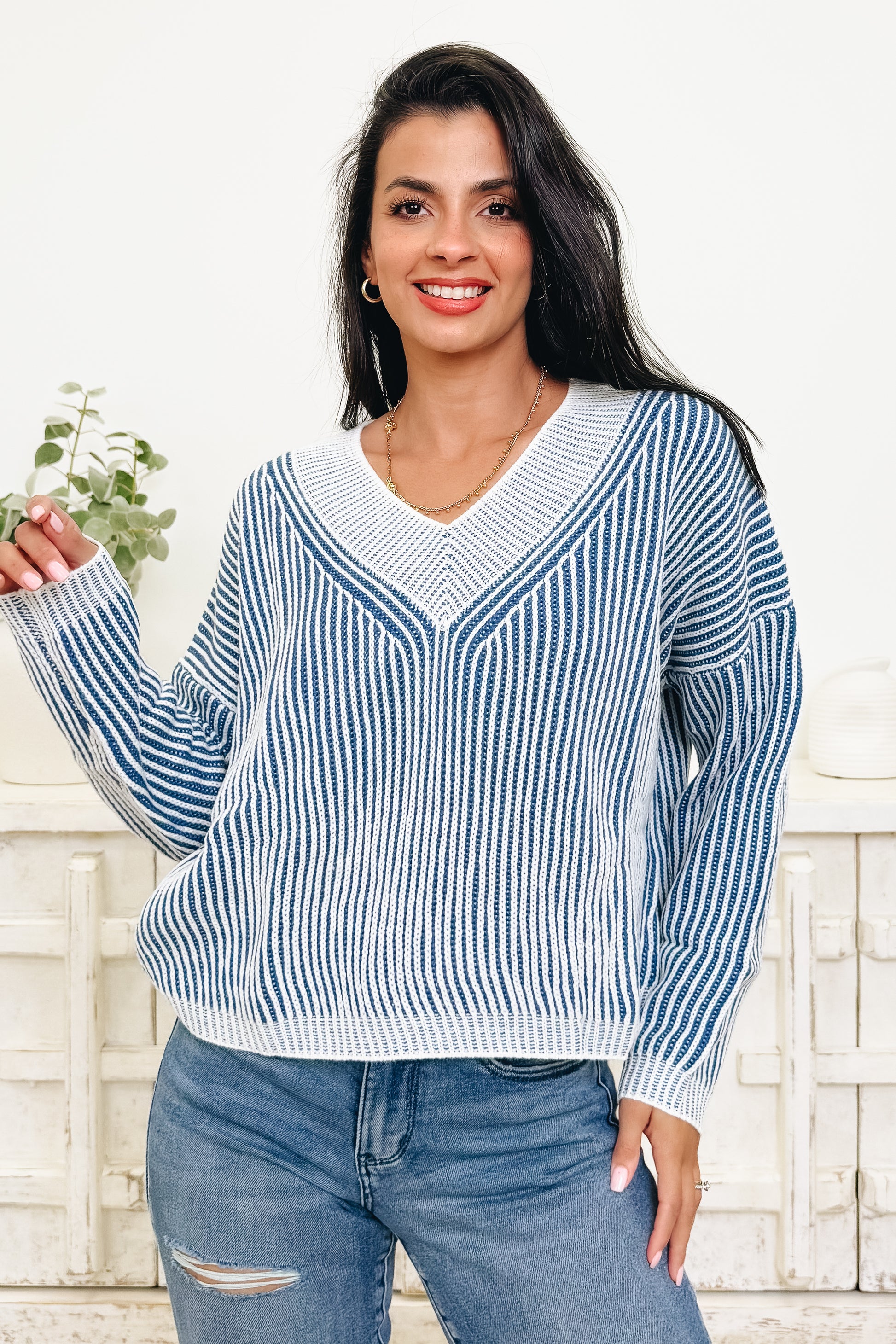 City Stripes Sweater Top - 2 Colors!