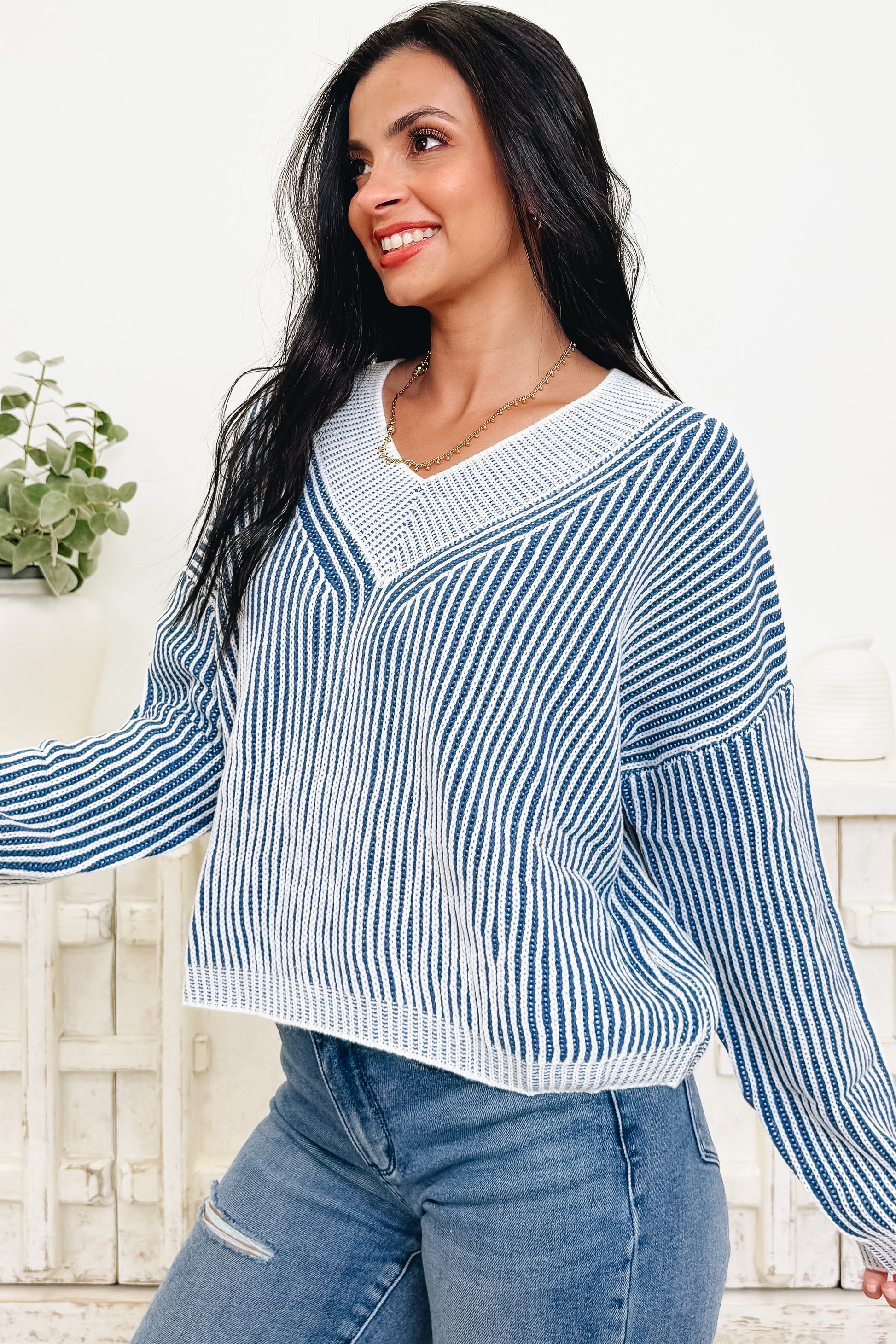 City Stripes Sweater Top - 2 Colors!