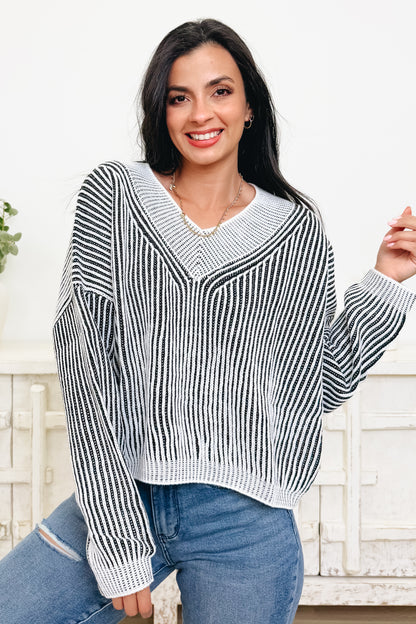 City Stripes Sweater Top - 2 Colors!