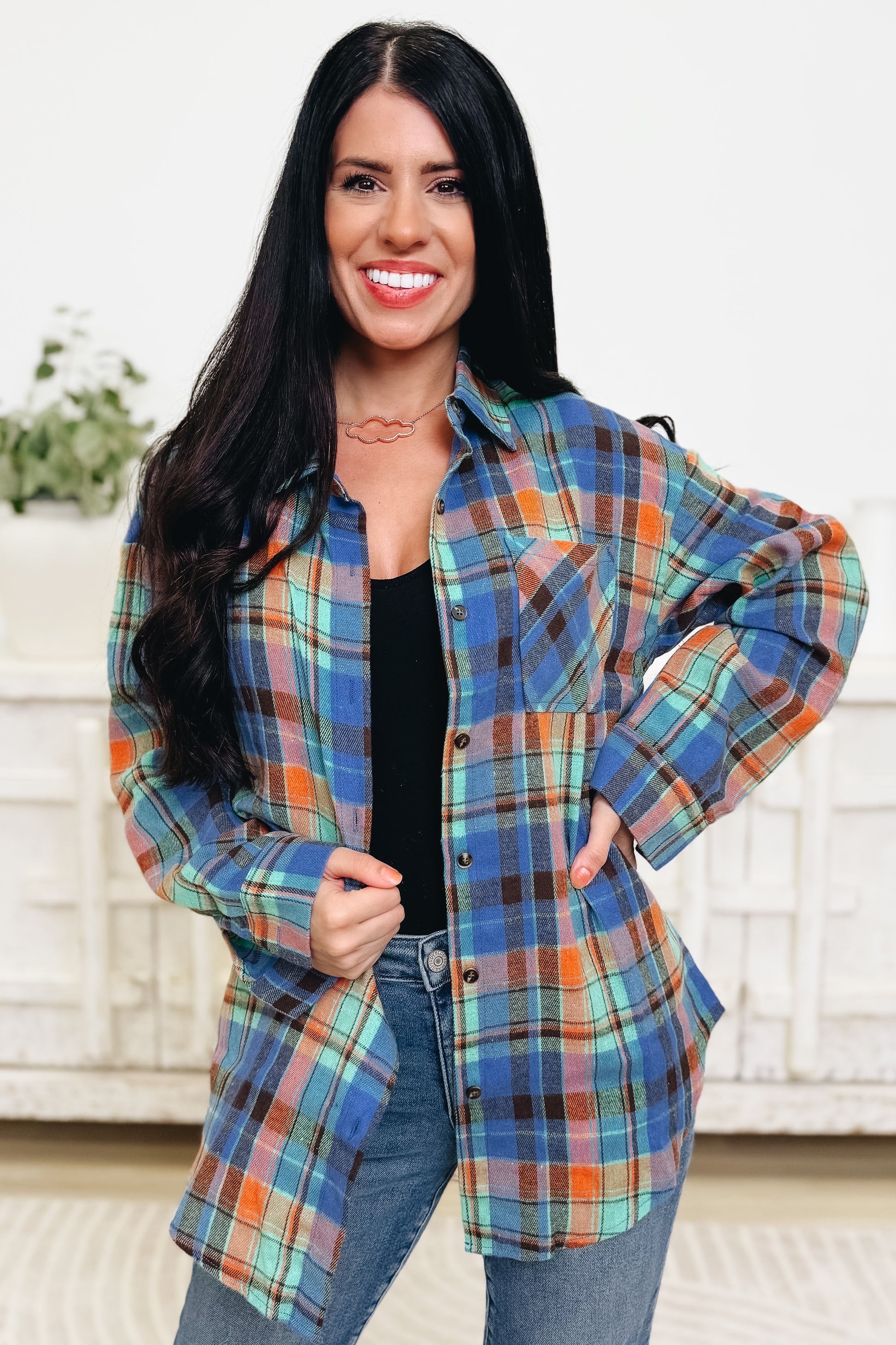 My Life With Plaid Button Down Top - 2 Colors!