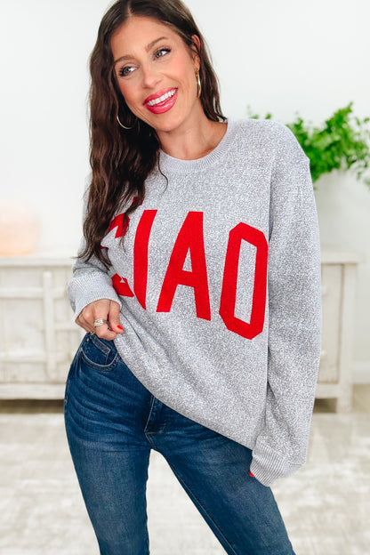 Ciao Bella Graphic Sweatshirt - Light Grey