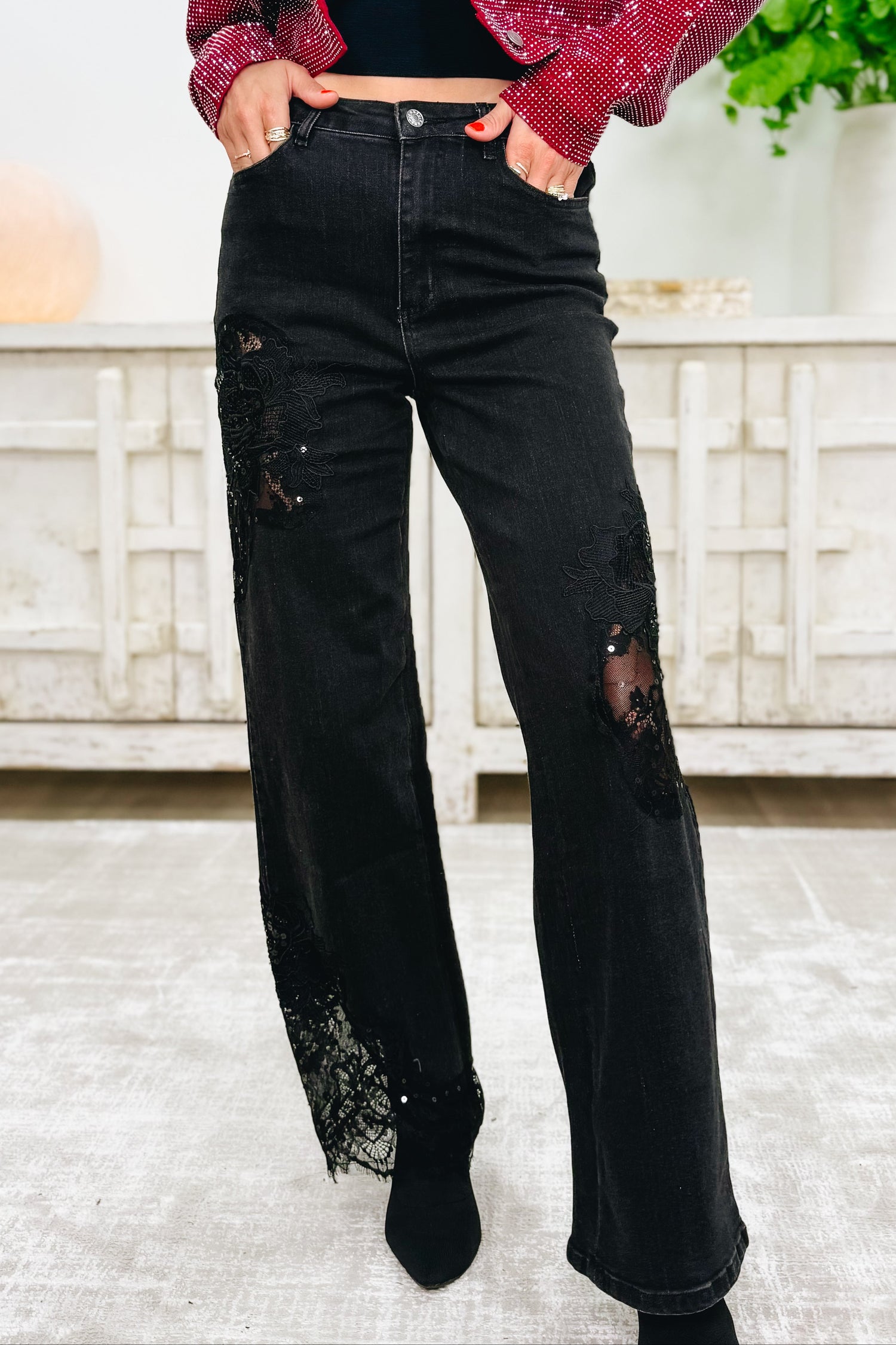 Sweet Piece By BAR Label - Lace Straight Jeans