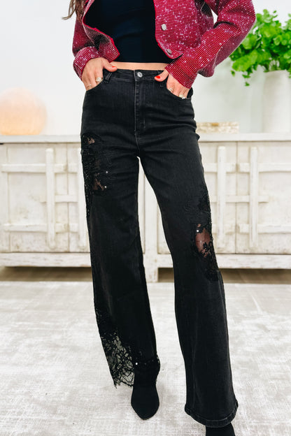 Sweet Piece By BAR Label - Mid Rise Lace Detail Jeans