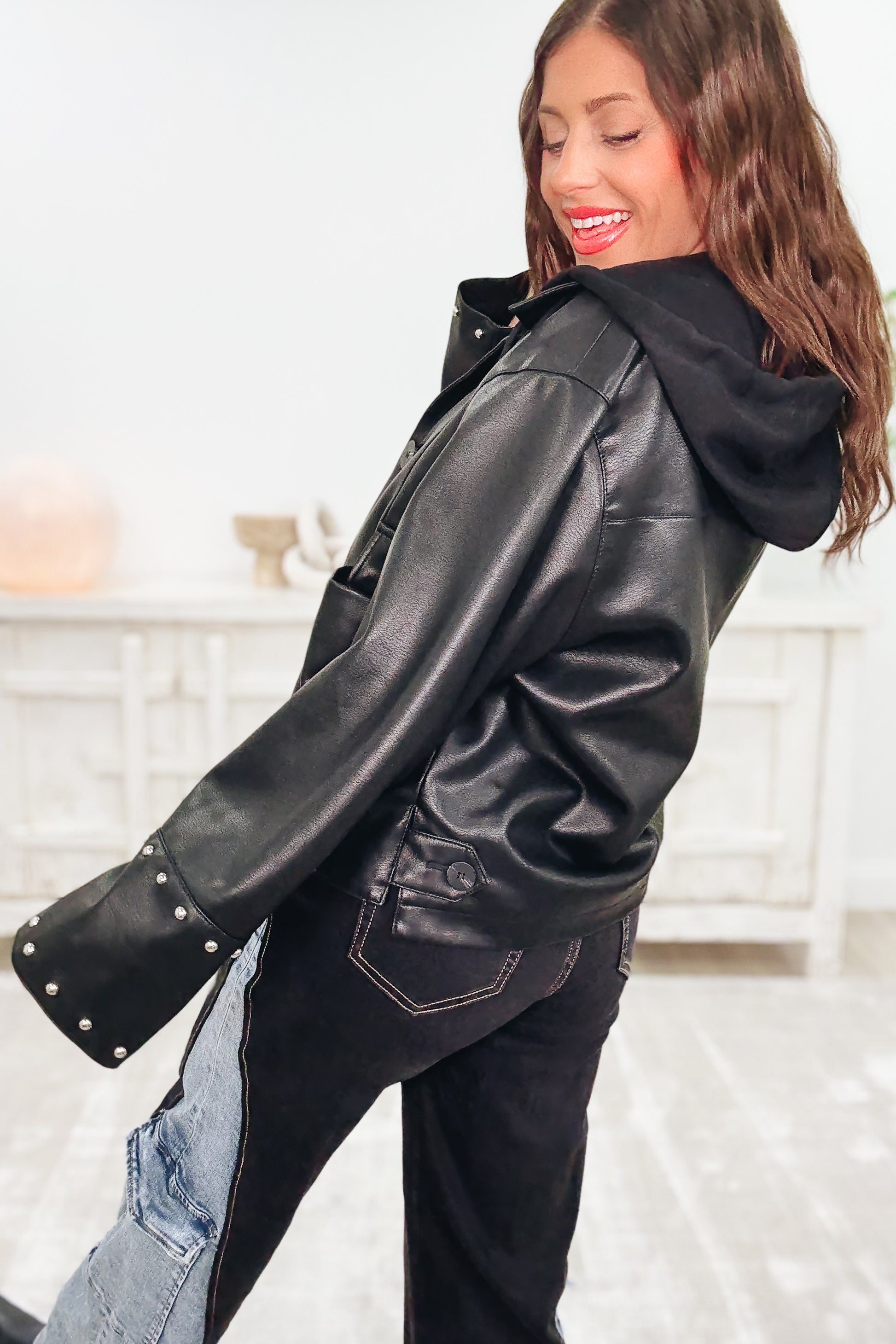 **PRE ORDER** Faux The Win Faux Leather Jacket